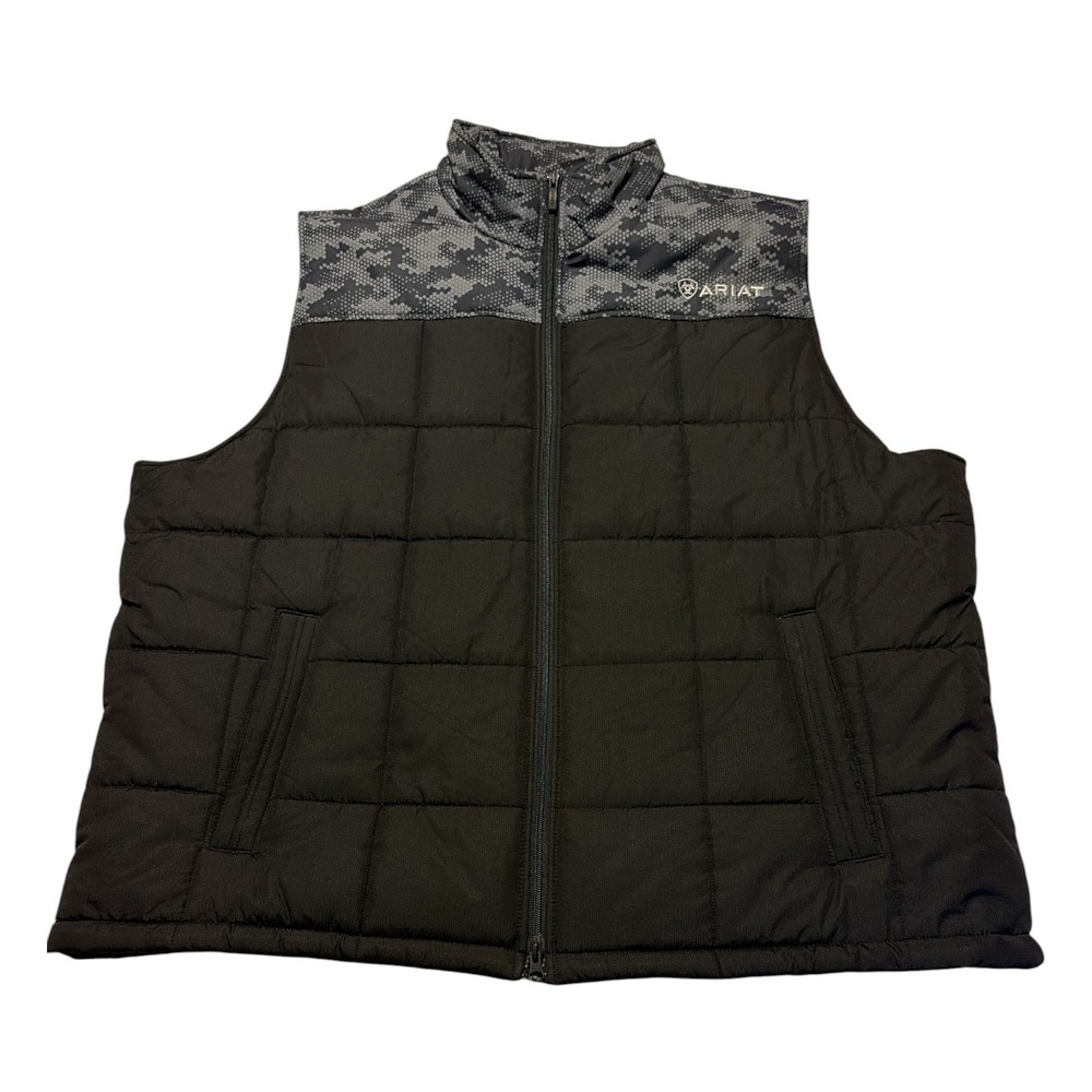 Ariat Crius Insulated Vest Men 3XL Black Concealed Carry Water Repel Ripstop New